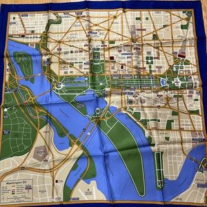 Map of Washington DC silk scarf - never worn.